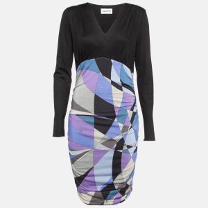Emilio Pucci Multicolor Print Wool Blend Knit Ruched Dress M, Dresses - Luxury Closet catalog