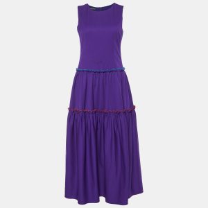 Emporio Armani Purple Wool Ruffled Midi Dress S, Dresses - Luxury Closet catalog