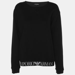 Emporio Armani Black Fabric Tape Logo Sweatshirt M, Sweaters & Cardigans - Luxury Closet catalog