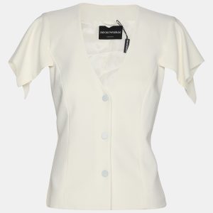 Emporio Armani White Fabric Button Front Top S, Shirts & Tops - Luxury Closet catalog