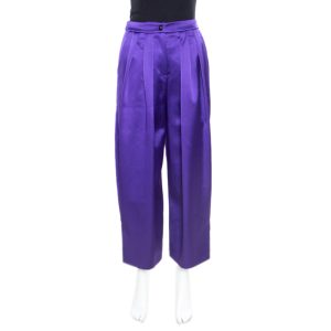 Emporio Armani Purple Satin Pleated Wide Leg Pants S, Clothing - Luxury Closet catalog