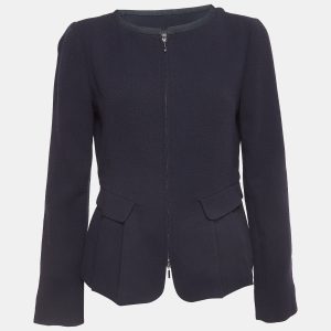 Emporio Armani Navy Blue Wool Zip Front Jacket M, Coats & Jackets - Luxury Closet catalog