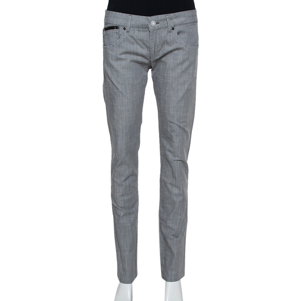 Emporio Armani Grey Cotton 5 Pocket Detail Tapered Leg Trousers L, Jeans - Luxury Closet catalog