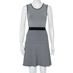 Emporio Armani Monochrome Patterned Knit Skater Dress S, Dresses - Luxury Closet catalog