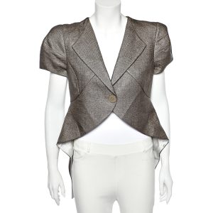 Emporio Armani Brown Synthetic Asymmetric Hem Blazer L, Coats & Jackets - Luxury Closet catalog