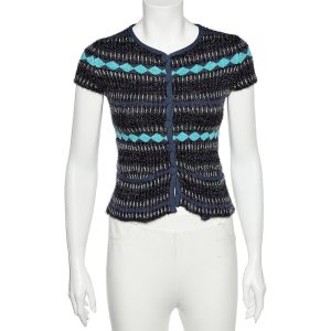 Emporio Armani Multicolor patterned Lurex Knit Button Front Top S, Shirts & Tops - Luxury Closet catalog