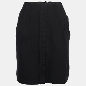 Emporio Armani Black Crepe Pleat Detail Short Skirt M, Skirts - Luxury Closet catalog