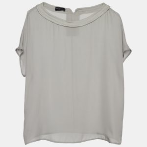 Emporio Armani Grey Silk Top S, Shirts & Tops - Luxury Closet catalog