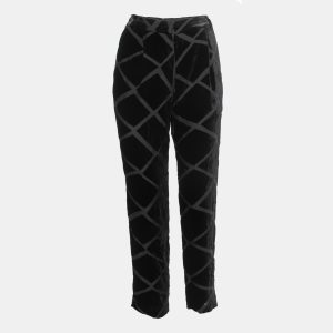 Emporio Armani Black Patterned Velvet Straight Leg Pants M, Clothing - Luxury Closet catalog