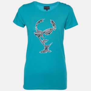 Emporio Armani Green Printed Cotton Knit T-Shirt M, Shirts & Tops - Luxury Closet catalog