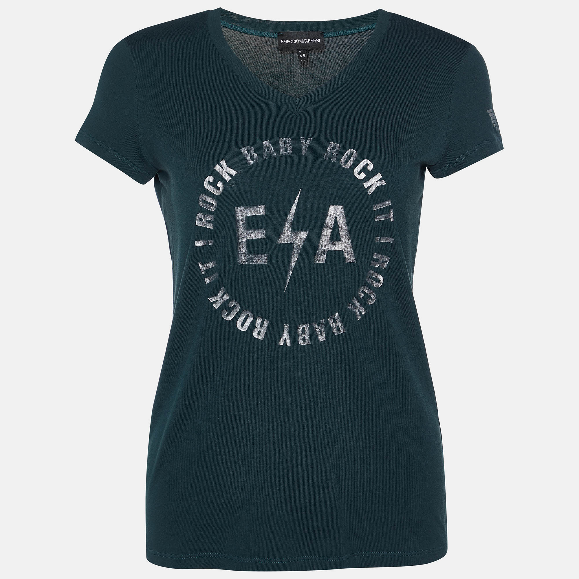 Emporio Armani Green Logo Print Cotton Crew Neck T-Shirt M, Shirts & Tops - Luxury Closet catalog