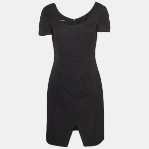 Emporio Armani Black Textured Canvas Mini Dress M, Dresses - Luxury Closet catalog