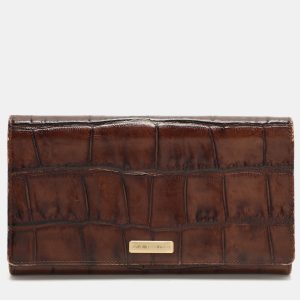 Emporio Armani Brown Alligator Embossed Leather Flap Wallet, Wallets & Money Clips - Luxury Closet catalog