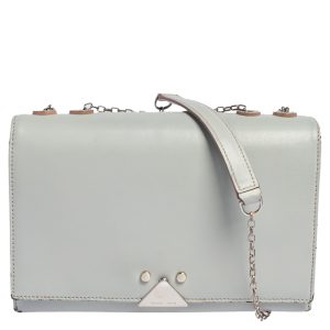 Emporio Armani Grey Leather Chain Shoulder Bag, Shoulder Bags - Luxury Closet catalog