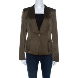 Escada Olive Green Silk Satin Tailored Blazer M, Coats & Jackets - Luxury Closet catalog
