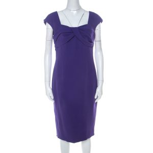 Escada Purple Crepe Pleated Bodice Detail Sleeveless Danicara Dress M, Dresses - Luxury Closet catalog