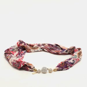 Etro Multicolor Printed Silk Crystal Detail Neck Infinity Scarf, Scarves & Shawls - Luxury Closet catalog