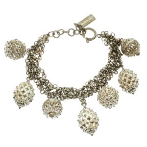 Etro Textured Charm Silver Tone Chain Link Bracelet, Jewelry - Luxury Closet catalog