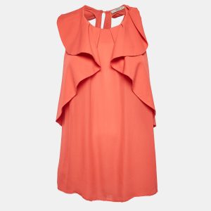 Etro Red Silk Ruffled Sleeveless Top L, Shirts & Tops - Luxury Closet catalog