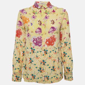 Etro Yellow Floral Silk Full Sleeve Shirt M, Shirts & Tops - Luxury Closet catalog