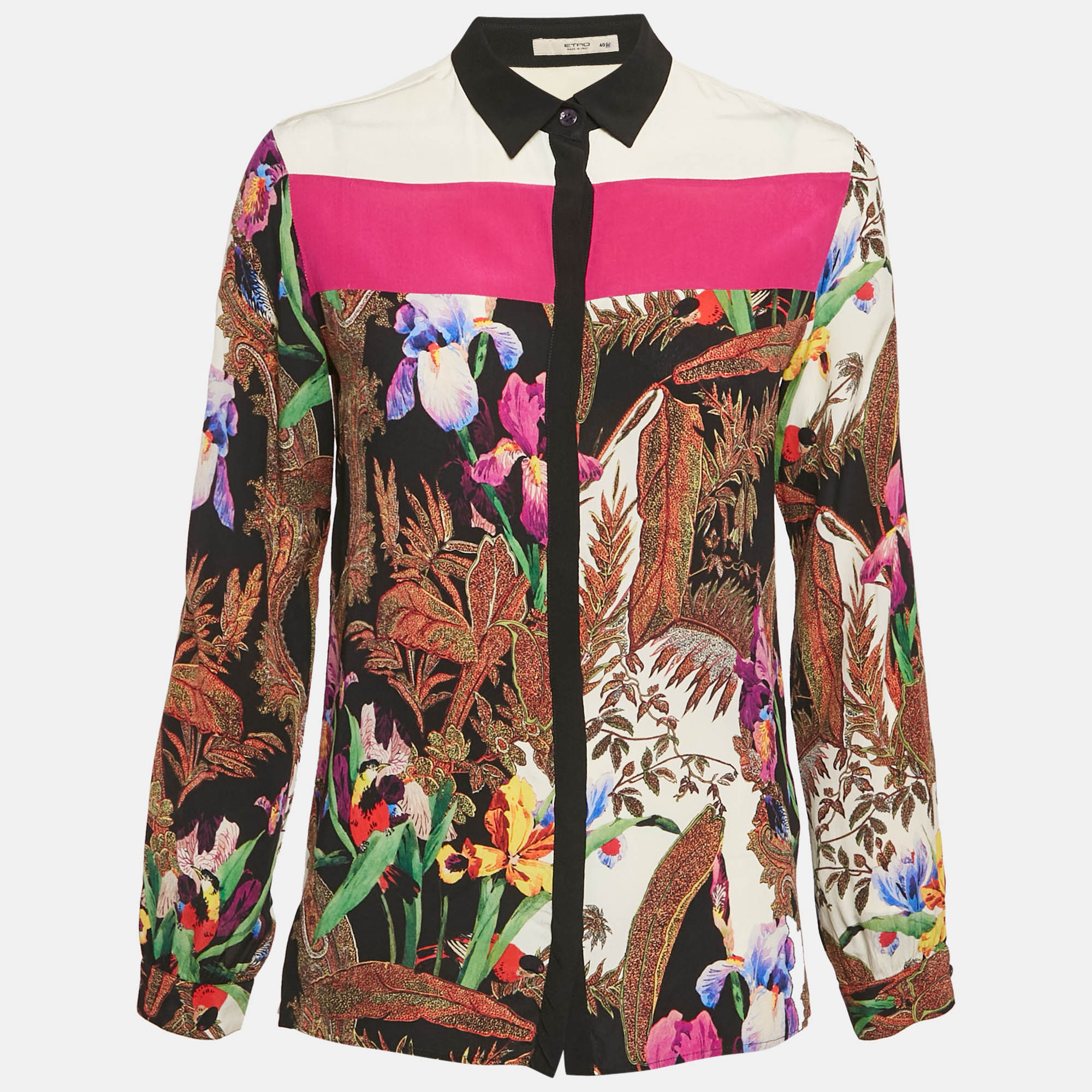 Etro Multicolor Floral Print Silk Long Sleeve Shirt S, Shirts & Tops - Luxury Closet catalog