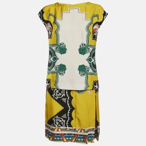 Etro Green Printed Silk Layered Shift Dress S, Dresses - Luxury Closet catalog