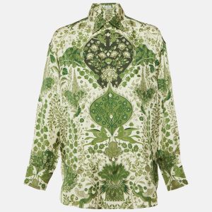 Etro Green Floral Print Silk Artica Oversized Shirt S, Shirts & Tops - Luxury Closet catalog