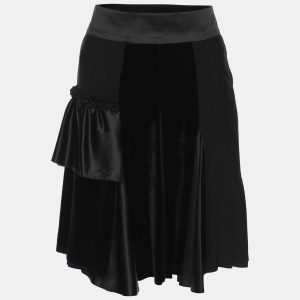 Etro Black Silk Velvet Ruffled Skirt M, Skirts - Luxury Closet catalog