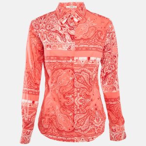 Etro Coral Pink Paisley Print Cotton Button Front Shirt M, Shirts & Tops - Luxury Closet catalog