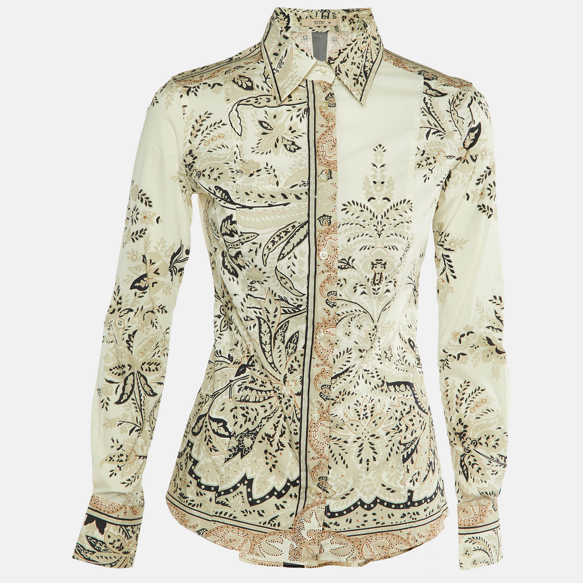 Etro Cream Floral Paisley Print Cotton Button Front Shirt S, Shirts & Tops - Luxury Closet catalog