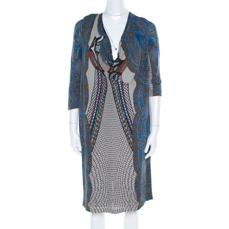Etro Multicolor Paisley Printed Cowl Neck Shift Dress L, Dresses - Luxury Closet catalog