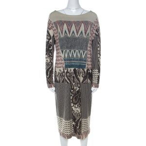 Etro Multicolor Abstract Print Wool Knit Sheath Dress L, Dresses - Luxury Closet catalog