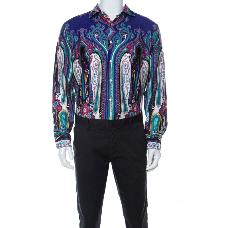 Etro Multicolor Paistley Print Cotton Shirt L, Shirts & Tops - Luxury Closet catalog