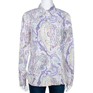 Etro Multicolor Striped Paisley Printed Cotton Button Front Shirt L, Shirts & Tops - Luxury Closet catalog
