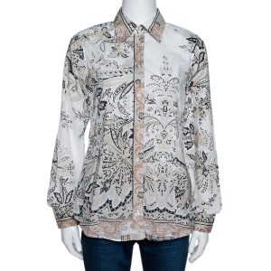 Etro Beige Paisley Print Stretch Cotton Long Sleeve Shirt M, Shirts & Tops - Luxury Closet catalog