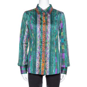 Etro Green Printed Stretch Cotton Long Sleeve Shirt L, Shirts & Tops - Luxury Closet catalog