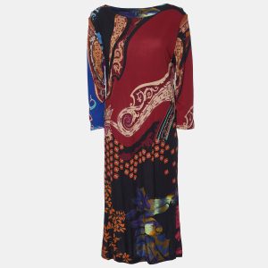 Etro Multicolor Paisley Print Georgette Knee-Length Dress L, Dresses - Luxury Closet catalog