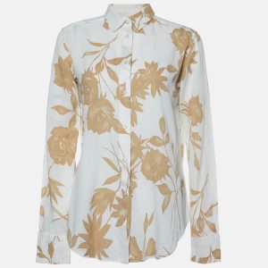 Etro White Floral Print Cotton Long Sleeve Shirt M, Shirts & Tops - Luxury Closet catalog