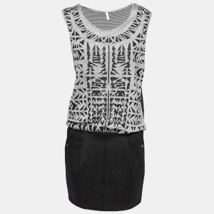 Faith Connexion Monochrome Abstract Print Jersey Mesh Back Sleeveless Tank Dress M, Dresses - Luxury Closet catalog