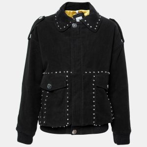 Faith Connexion Black Suede Studded Oversized Bomber Jacket M, Coats & Jackets - Luxury Closet catalog
