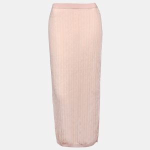 Fendi Pink Monogram Knit Midi Skirt M, Skirts - Luxury Closet