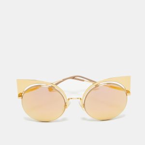 Fendi Gold FF 0177/S Mirror Ca Eye Sunglasses, Sunglasses - Luxury Closet catalog