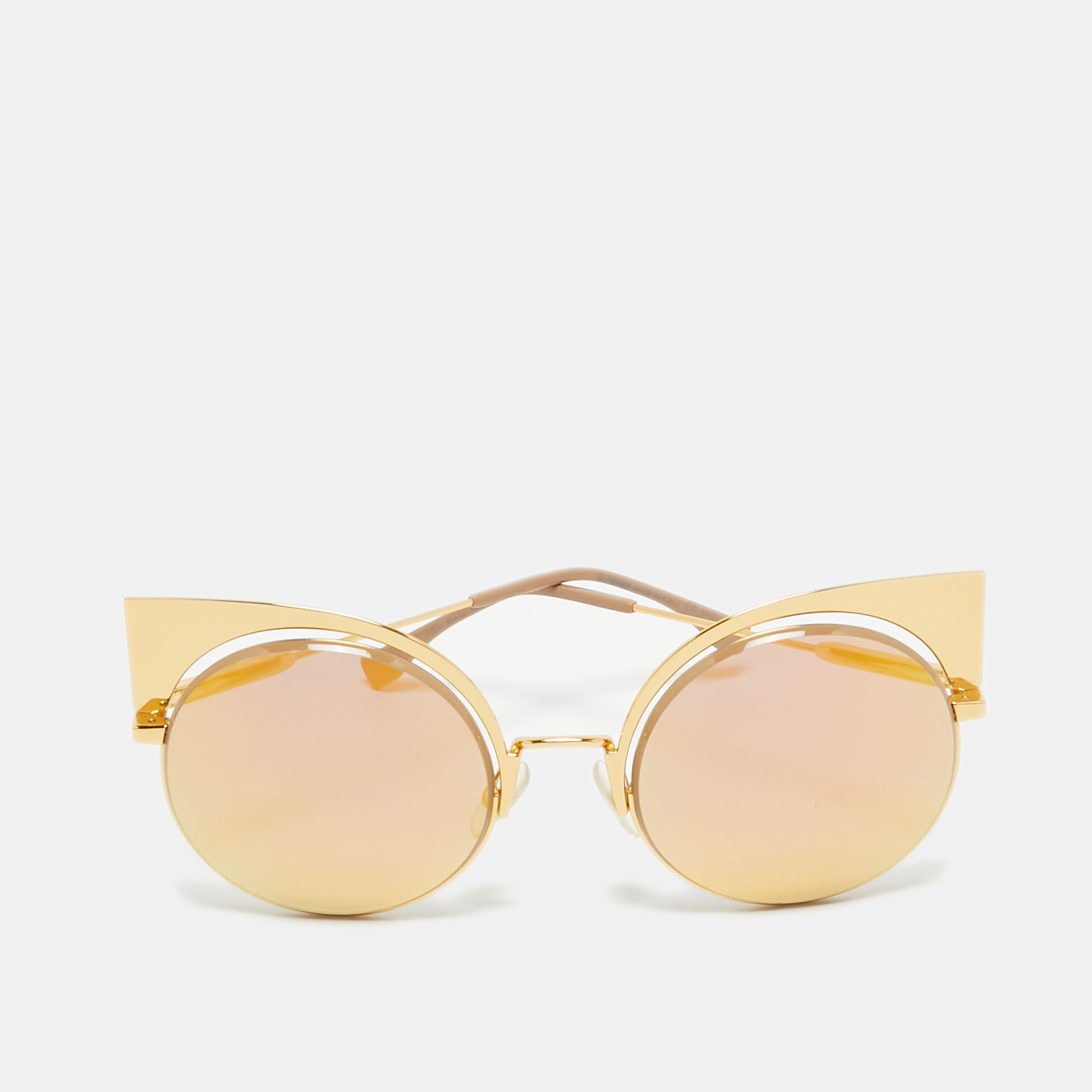 Fendi Gold FF 0177/S Mirror Ca Eye Sunglasses, Sunglasses - Luxury Closet catalog