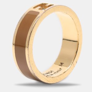 Fendi The Fendista Bi-color Enamel Gold Tone Band Ring Size 55, Jewelry - Luxury Closet catalog