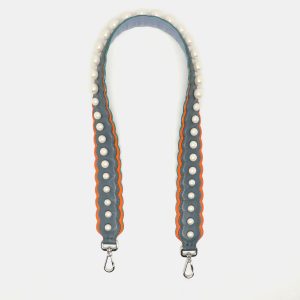 Fendi Blue/Orange Leather Pearl Embellished Strap You Shoulder Strap, Luggage Accessories - Luxury Closet catalog
