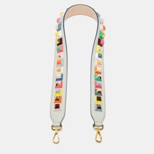 Fendi Blue Leather Multicolor Studded Strap You Shoulder Bag Strap, Luggage Accessories - Luxury Closet catalog