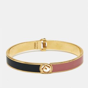 Fendi F is Fendi Bicolor Enamel Gold Tone Narrow Cuff Bracelet L, Jewelry - Luxury Closet catalog