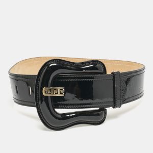 Fendi Black Patent Leather B Buckle Waist Belt 80CM, Belt Buckles - Luxury Closet catalog