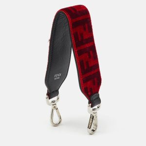 Fendi Red Velvet and Leather Mini Strap You Shoulder Bag Strap, Luggage Accessories - Luxury Closet catalog