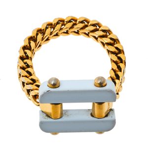 Fendi Pale Blue Resin Charm Chain Link Ring L, Jewelry - Luxury Closet catalog